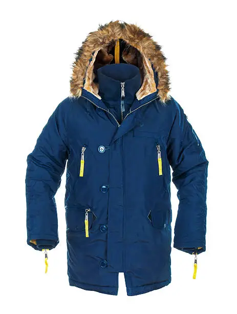 Photo of Men's blue down lined winter parka