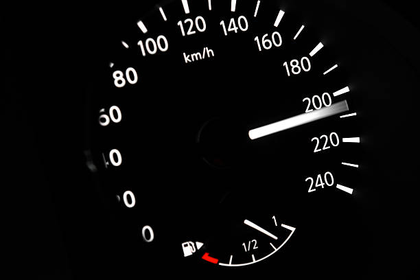 istock dashboard of car going fast. high speed concept 523113031