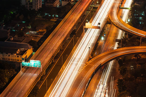 istock the light trails on the road 523113739