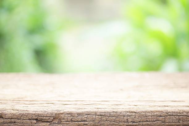 istock Outdoor Wooden table view 523114351