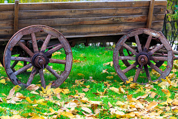 istock wooden carriage in autumn park 523115747