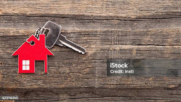 Symbol Of The House With Silver Key Stock Photo - Download Image Now - Abstract, Apartment, Architecture