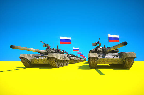 Russian ukraine conflict concept Russian ukraine conflict concept military invasion stock pictures, royalty-free photos & images