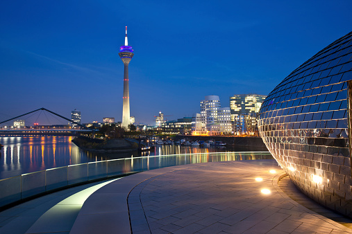 Berlin Germany, night city skyline at Alexanderplatz and Berlin TV Tower