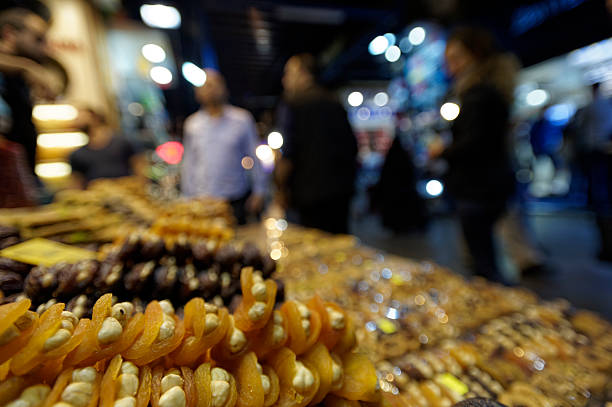 istock nuts and dried apricots at the Spice Bazaar, Istanbul 523131901