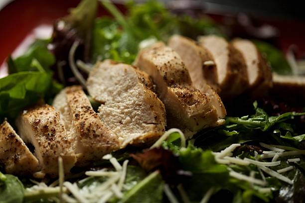 istock Salad topped with chicken 523134571