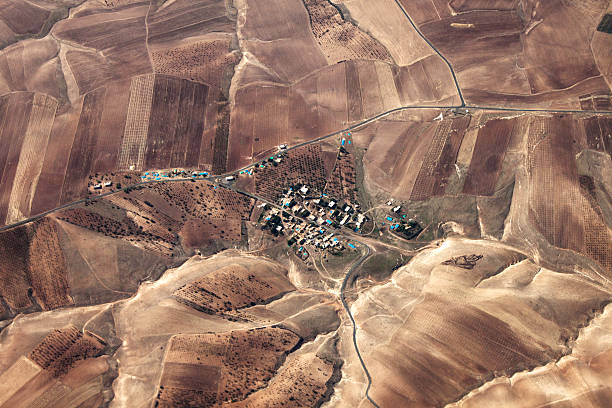 istock Aerial view agricultural basin landscape 523134879