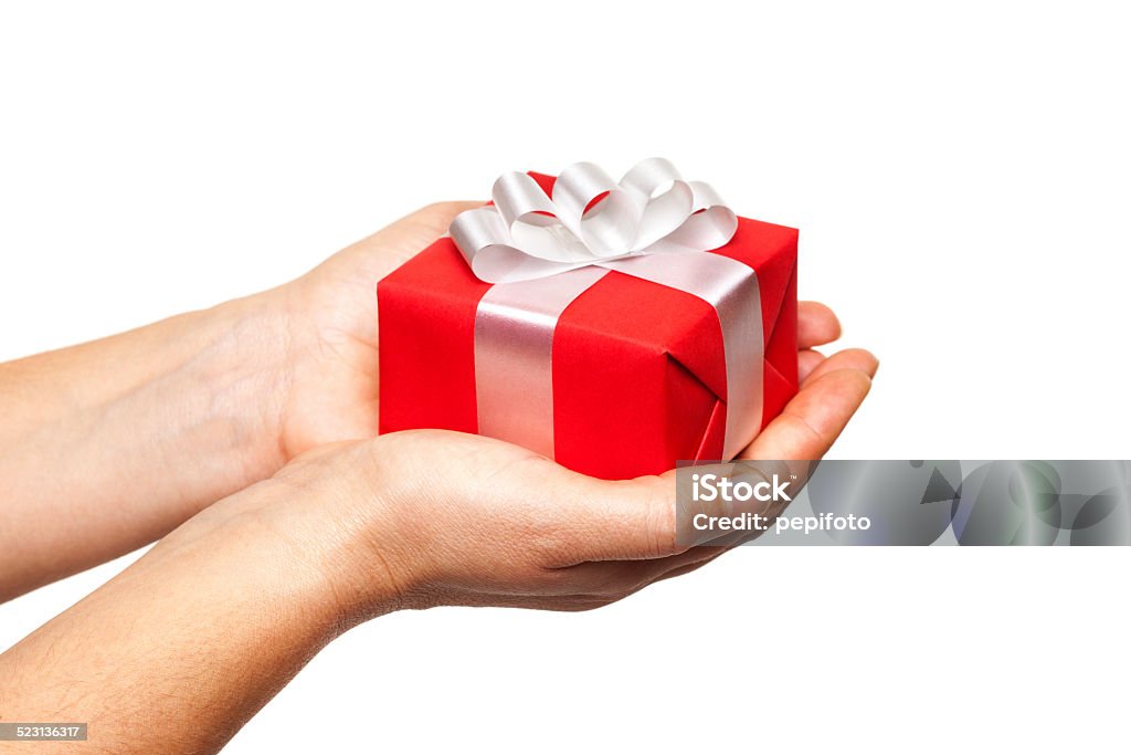 hand holding Geschenk-box - Lizenzfrei Band Stock-Foto