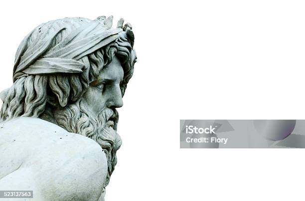 Zeus Statue Cropped In Berninis Fountain Piazza Navona Rome I Stock Photo - Download Image Now