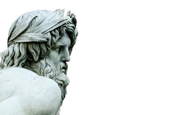 Photo of Zeus Statue cropped in Bernini's Fountain, Piazza Navona, Rome I