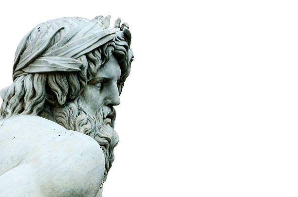 zeus estátua de bernini cortado na fonte, praça navona, roma, - roman mythology imagens e fotografias de stock