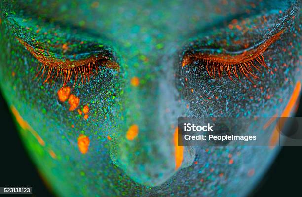 Her Beauty Glows In The Dark Stock Photo - Download Image Now - Awe, Abstract, Human Face