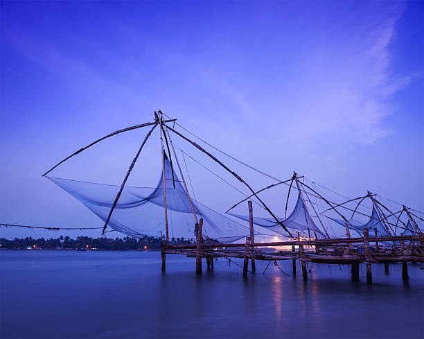 istock Chinese fishnets on sunset. Kochi, Kerala, India 523146045