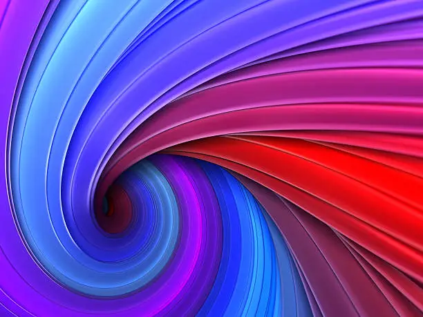 Photo of Colorful blue and purple 3d swirl vortex