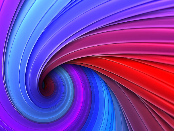 colorido azul e roxo animação misto vórtice - spiral shape red shiny - fotografias e filmes do acervo