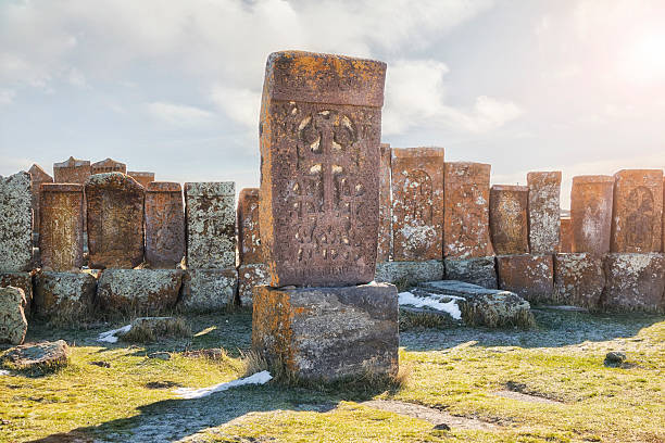 Noratus cemetery is a medieval cemetery with a large number of early khachkars located in the village of Noratus, Gegharkunik marz near Gavar and Lake Sevan. The oldest khachkars in the cemetery date back to the late 10th century.
