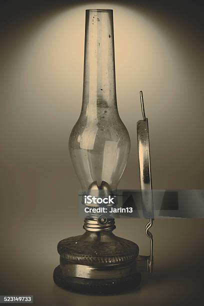 Old Kerosene Lamp Isolated On White Background Stock Photo - Download Image Now - Ancient, Burning, Candle