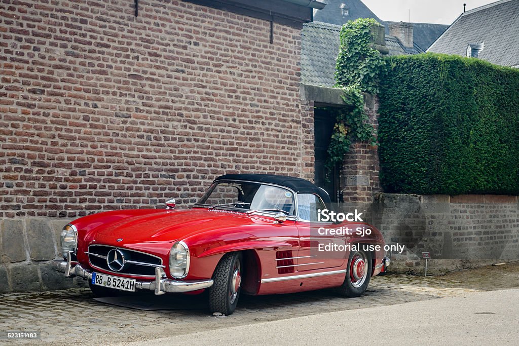 Mercedes-Benz 300SL Roadster classic sports car Jüchen, Germany - August 1, 2014: Mercedes-Benz 300SL Convertible parked in front of Dyck castle. The car is on display during the 2014 Classic Days event at Schloss Dyck 1950-1959 Stock Photo