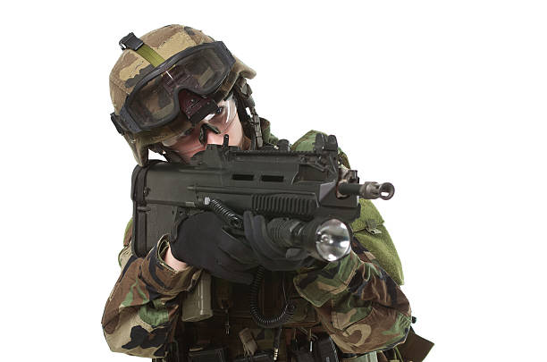 NATO soldier in full gear. stock photo