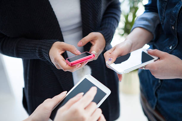 istock Women who have a communication in smartphone to break time 523155032
