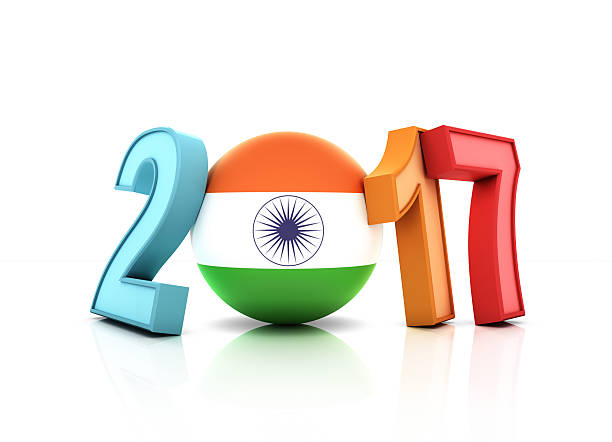 istock New Year 2017 with Indian Flag 523156190