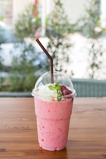 istock Strawberry smoothies summer strawberry with leaf 523156762