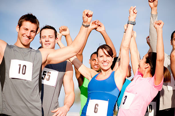 istock Cheering After Finishing a Race 523158426
