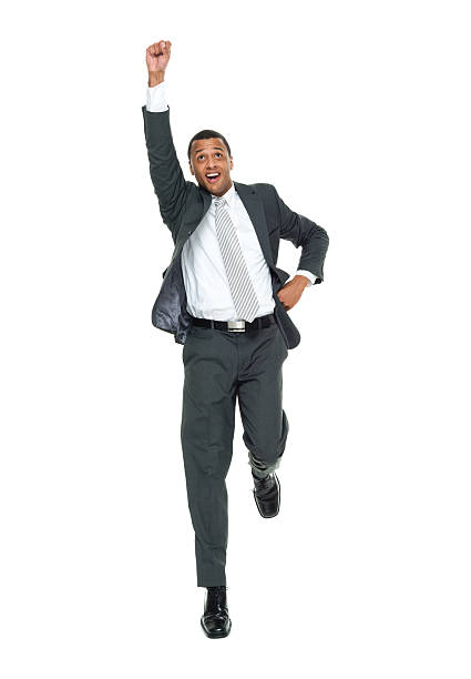 istock Smiling businessman flying 523158442