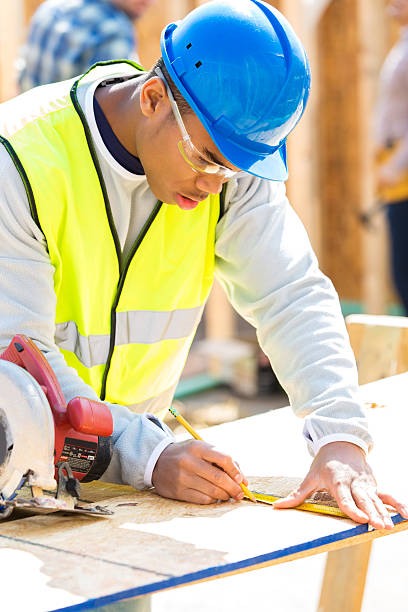 istock African American construction worker marks measurement 523158570