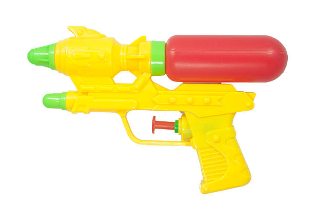 istock Yellow water gun on white background 523158736