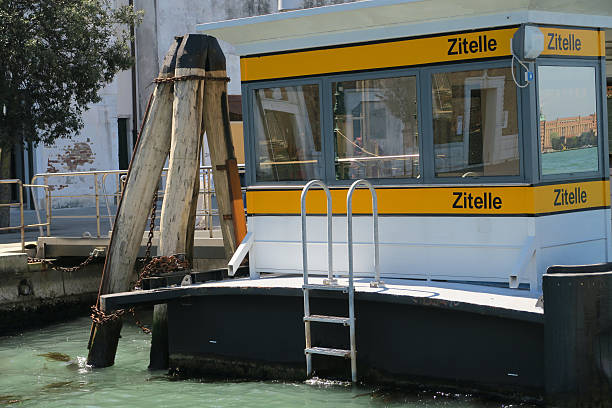 Vaperetto boat docking area at the Zitelle. Passengers load and disembark at this terminal