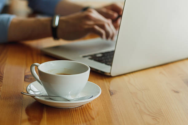 istock Freelancer working in coffee shop. Stock image 523160554