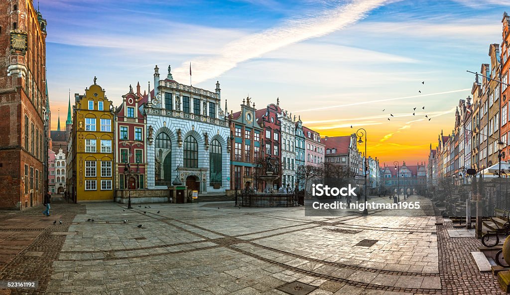 The Long Lane street in Gdansk Old town of Gdansk with in the morning, Poland. Gdansk Stock Photo