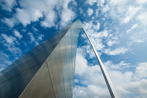 Interesting view of the St. Louis Arch - Gateway to the West - The Jefferson National Expansion Memorial. (U.S. National Park