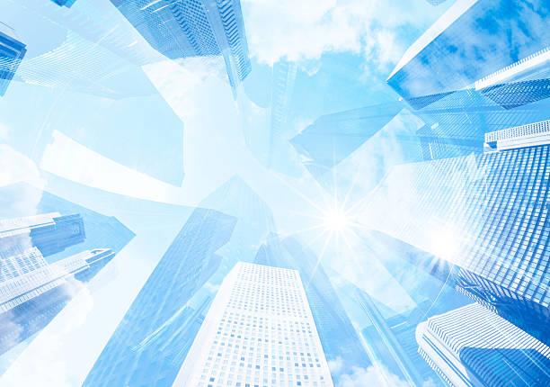 istock Multiple Exposure Of Office Buildings and  Sunlight 523162878