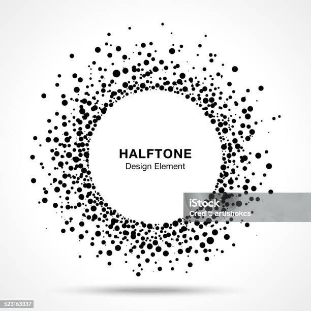 Black Abstract Halftone Logo Design Element Stock Illustration - Download Image Now - Spotted, Chance, Pattern