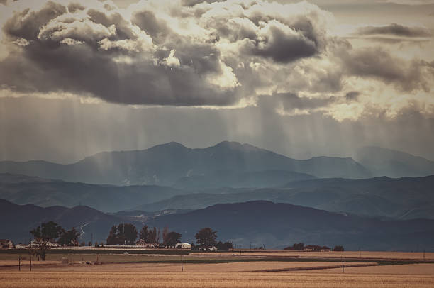 Summer storm over the Rocky mountains in north east Colorado, USA. Used an antique filter to give it an instagram look.