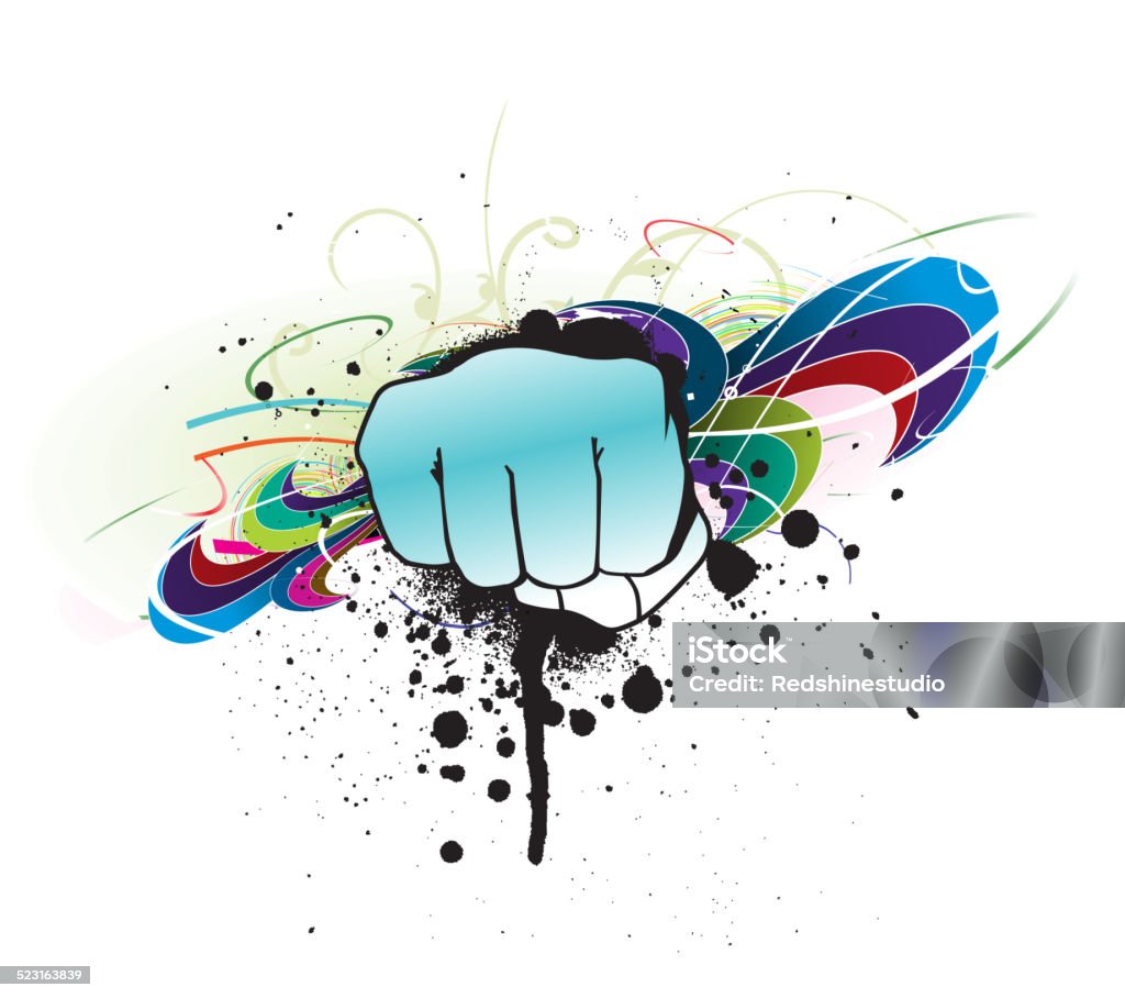 Handpunch Drawing Background Grunge Hand Punch Stock Illustration - Download Image Now - Abstract ...