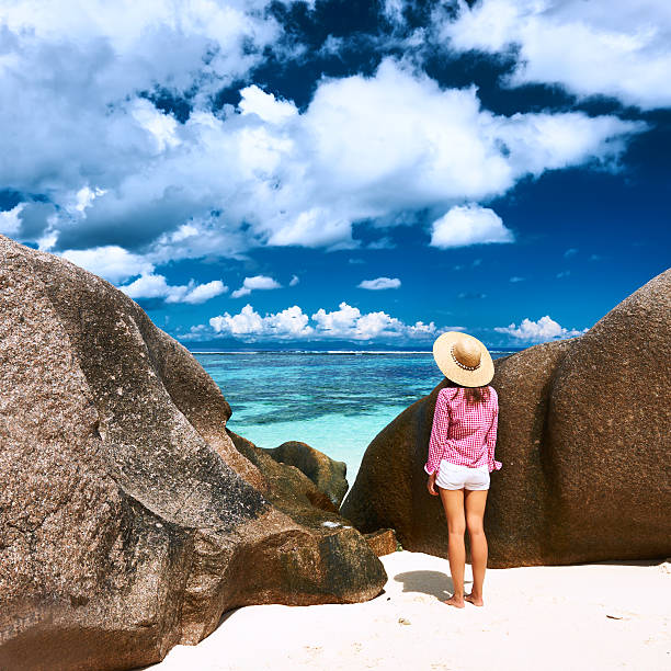 istock Woman at beautiful beach 523165897