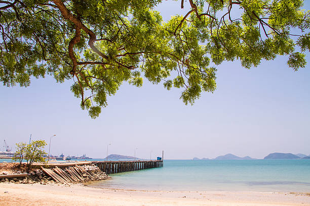 istock Bridge pier extending into the sea 523166072