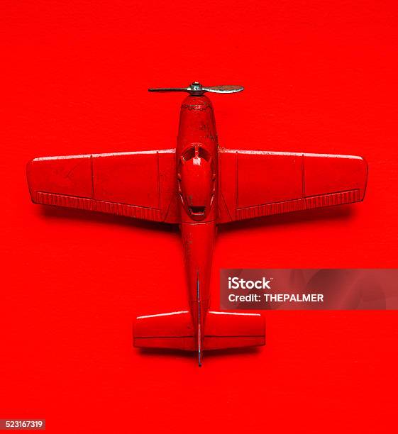 Model Toy Vintage Airplane Stock Photo - Download Image Now - Airplane, Red, Model Airplane
