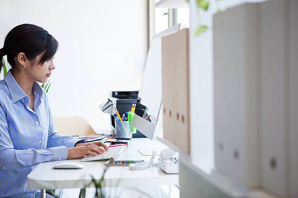 istock Women are making material to use for conference in computer 523169642