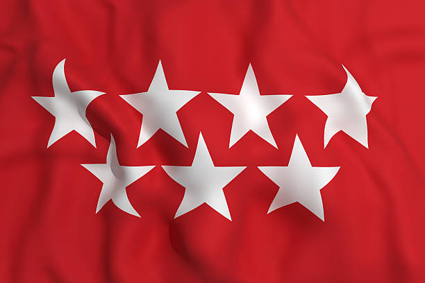 Madrid flag 3d rendering of a community of Madrid flag waving the flag of the madrid spain stock pictures, royalty-free photos & images
