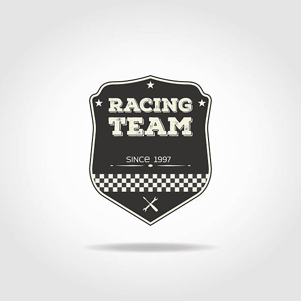 ilustraciones, imágenes clip art, dibujos animados e iconos de stock de equipo de carreras tarjeta - motorized sport motor racing track motorcycle racing auto racing