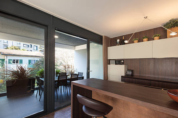 istock Interiors, wooden kitchen modern design 523175052