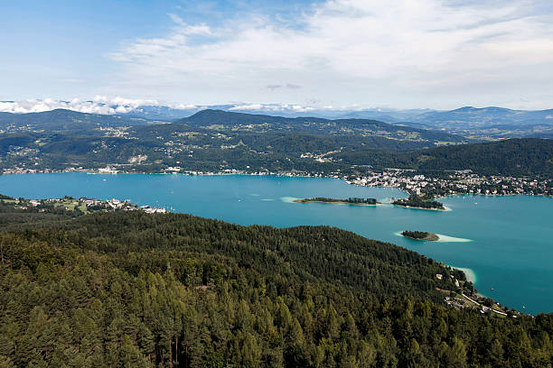 Woerthersee Landscape in the Alps maria woerth stock pictures, royalty-free photos & images