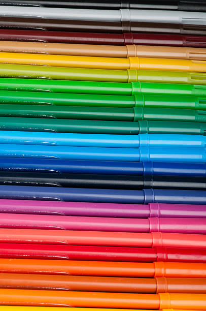 istock Full Range of Felt Tip Pens in a Row 523179009