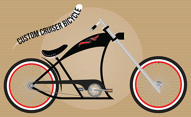 illustrazioni stock, clip art, cartoni animati e icone di tendenza di personalizzato incrociatore bicicletta - modding