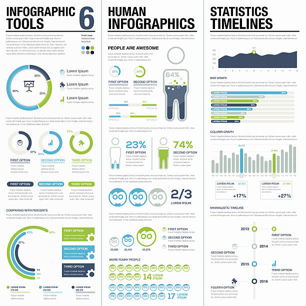 Infographic elements blue and green vector illustration objects vector art illustration