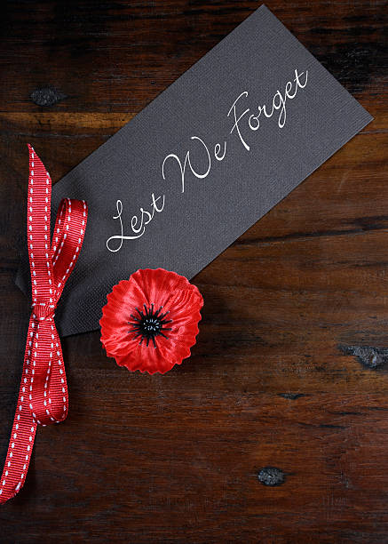 istock Lest We Forget Red Poppy Lapel Pin Badge 523180347